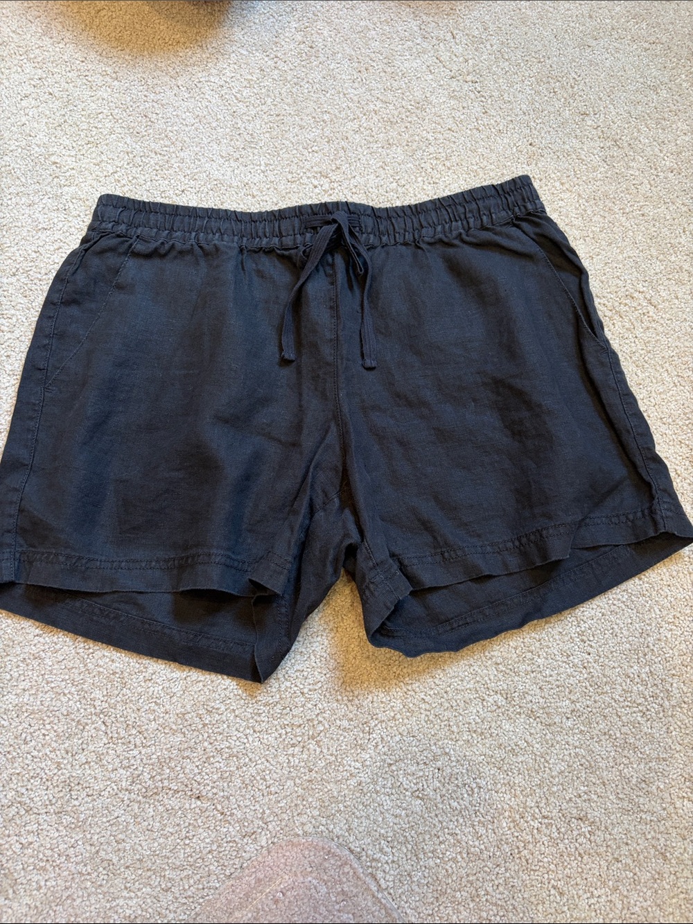Tommy Bahama Black Linen-Blend Drawstring Shorts
